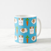 Mug Cute Guinée Chiens et carottes Motif Bleu (Devant droit)