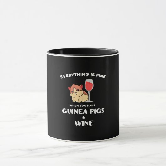 Mug Cute Guinée Cochon Amateur de vin cadeau (Centre)