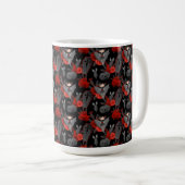 MUG CUTE HALLOWEEN BATAILLES FLEURS CITROUILLES (Devant droit)