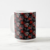 MUG CUTE HALLOWEEN BATAILLES FLEURS CITROUILLES (Devant gauche)