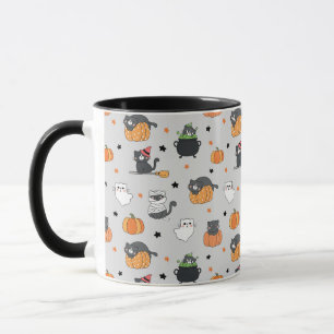 Mug Cute Halloween Chats et Fantômes Motif