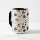 Mug Cute Halloween Chats et Fantômes Motif (Devant gauche)