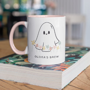 Mug Cute Halloween Fantôme Floral