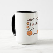 Mug Cute Halloween Ghost Clipart, Fun et mignon Éffray (Devant gauche)