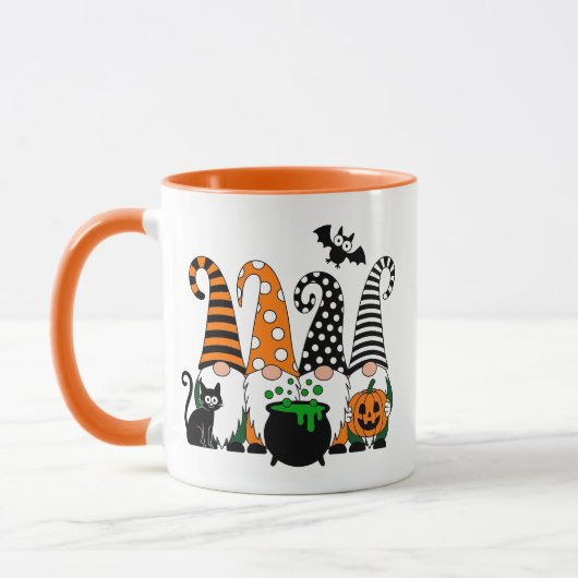 Mug Cute Halloween Gnomes avec Chaudron et Citrouille (Gauche)