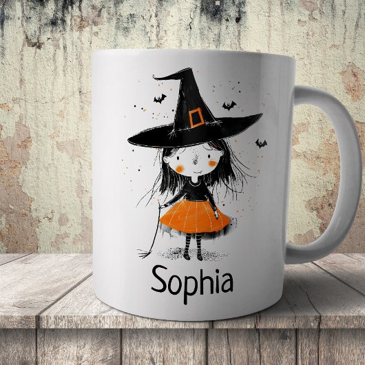 Mug Cute Halloween Witch Illustration
