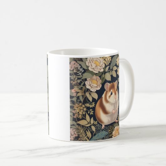 Mug Cute Hamster William Morris Inspiré (Devant droit)