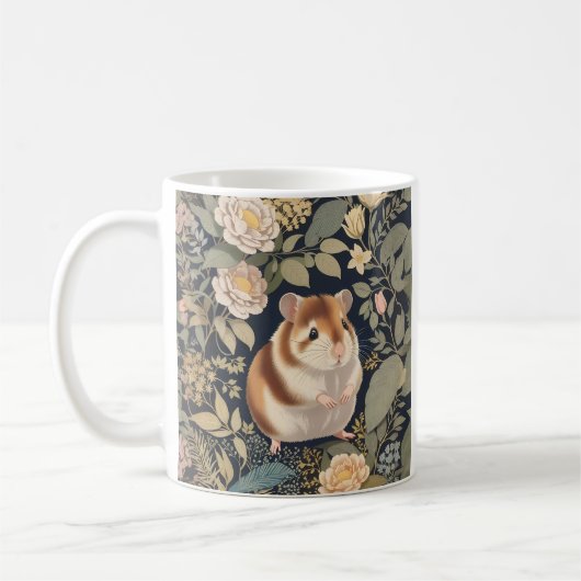 Mug Cute Hamster William Morris Inspiré (Gauche)
