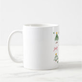 Mug Cute Hand Drawn Christmas Trees and Bows Pattern (Gauche)