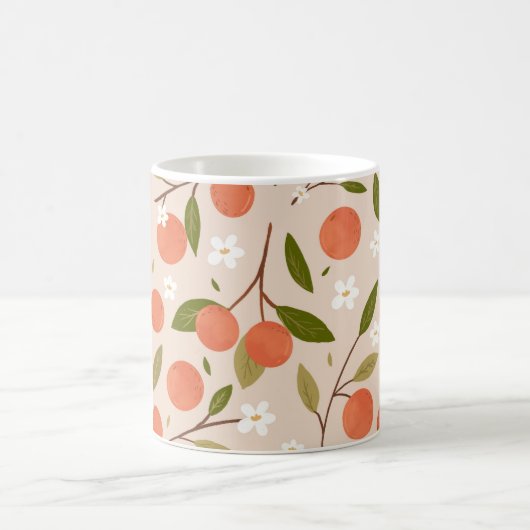 Mug Cute Hand-drawn Orange Blossom Seamless Pattern (Centre)