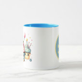 Mug Cute Happy Birthday cupcake ajouter nom (Centre)