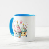 Mug Cute Happy Birthday cupcake ajouter nom (Devant gauche)