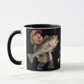 Mug Cute/Happy Fisherman avec un Big Fish Magic Café (Gauche)