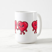 Mug Cute Heart Characters Holding Hands (Devant droit)