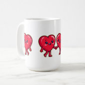 Mug Cute Heart Characters Holding Hands (Devant gauche)