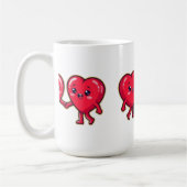 Mug Cute Heart Characters Holding Hands (Gauche)