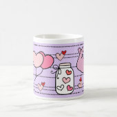 Mug Cute Heart Motifs on Purple (Centre)