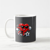 Mug Cute Heart Playing Soccer Valentines Day Soccer Bo (Gauche)