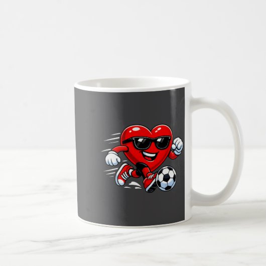 Mug Cute Heart Playing Soccer Valentines Day Soccer Bo (Droite)