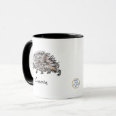 Mug Cute Hedgehog Personalisé Woodland Animal (Devant gauche)
