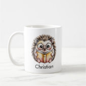 Mug Cute Hedgehog Reading a Book Custom (Gauche)