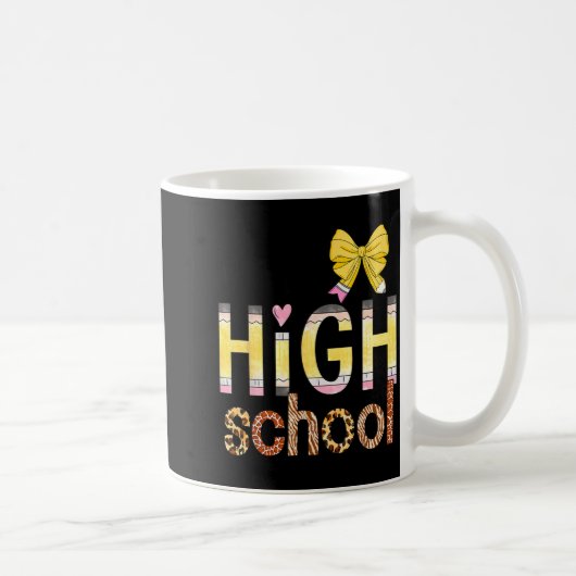 Mug Cute Hello High School Animal Print Teacher Back T (Droite)