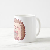 Mug Cute Hérisson Boire Boba Tea (Devant droit)