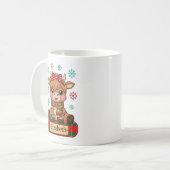Mug Cute Highland Cow Nom personnalisé Noël (Devant gauche)