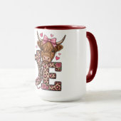 Mug Cute Highland Cow Valentine Love (Devant droit)