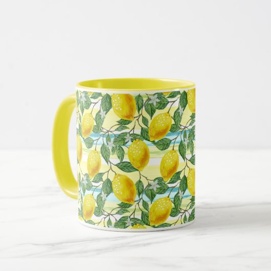 Mug Cute Hip Tropical Summer Lemon Fruit Motif (Devant gauche)