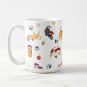 Mug Cute Holiday Cat Pattern (Gauche)