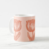 Mug Cute Hollandaise Tulipe Floral Dessin rose Orange  (Devant gauche)