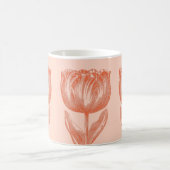 Mug Cute Hollandaise Tulipe Floral Dessin rose Orange  (Centre)