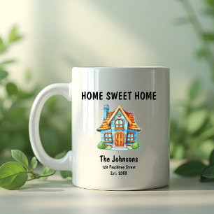 Mug Cute Home Sweet Home Maison Bleue Ménage domestiqu