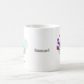 Mug Cute Honey Bee Holding Flowers Custom Name (Centre)