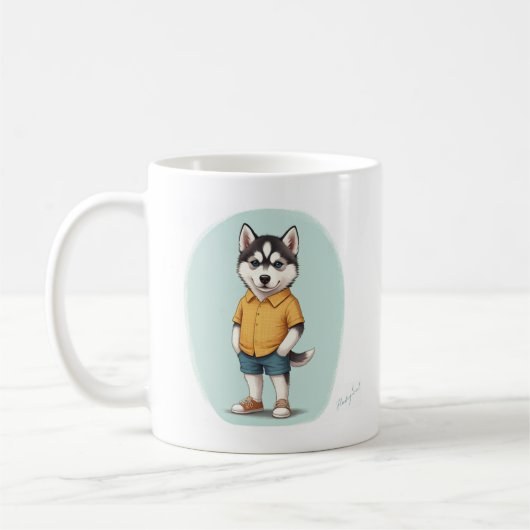 Mug Cute Husky Boy Buddy (Gauche)