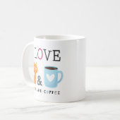 Mug Cute I Love Chats et Café Blanc (Devant gauche)