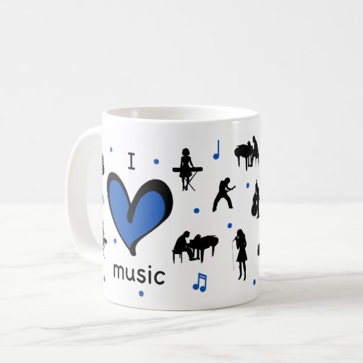Mug Cute I Love Music (Devant gauche)