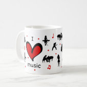 Mug Cute I Love Music (Devant gauche)