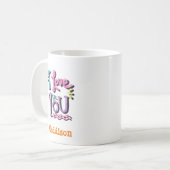 Mug Cute I love You Typography Nom personnalisable (Devant gauche)