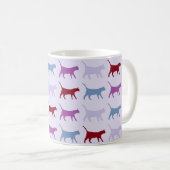 Mug Cute Illustrated Cats Walking Purple Pattern (Devant droit)