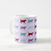 Mug Cute Illustrated Cats Walking Purple Pattern (Devant gauche)