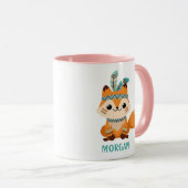 Mug Cute Indian Fox, Personnaliser Nom, Vs 2 (Devant droit)