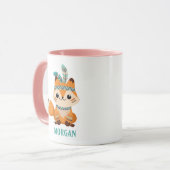Mug Cute Indian Fox, Personnaliser Nom, Vs 2 (Devant gauche)