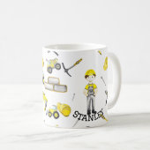 Mug Cute Jaune Construction Camion Motif (Devant droit)