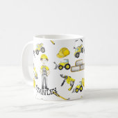 Mug Cute Jaune Construction Camion Motif (Devant gauche)