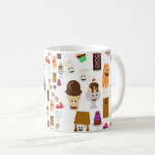 Mug Cute Joyful Food Characters Motif de dessin (Devant droit)