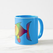 Mug Cute Joyful Goldfish en mer, bleu clair (Devant droit)