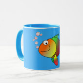 Mug Cute Joyful Goldfish en mer, bleu clair (Devant gauche)
