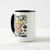 Mug Cute & Joyful Holly Jolly Babe Christmas Reindeer (Devant gauche)